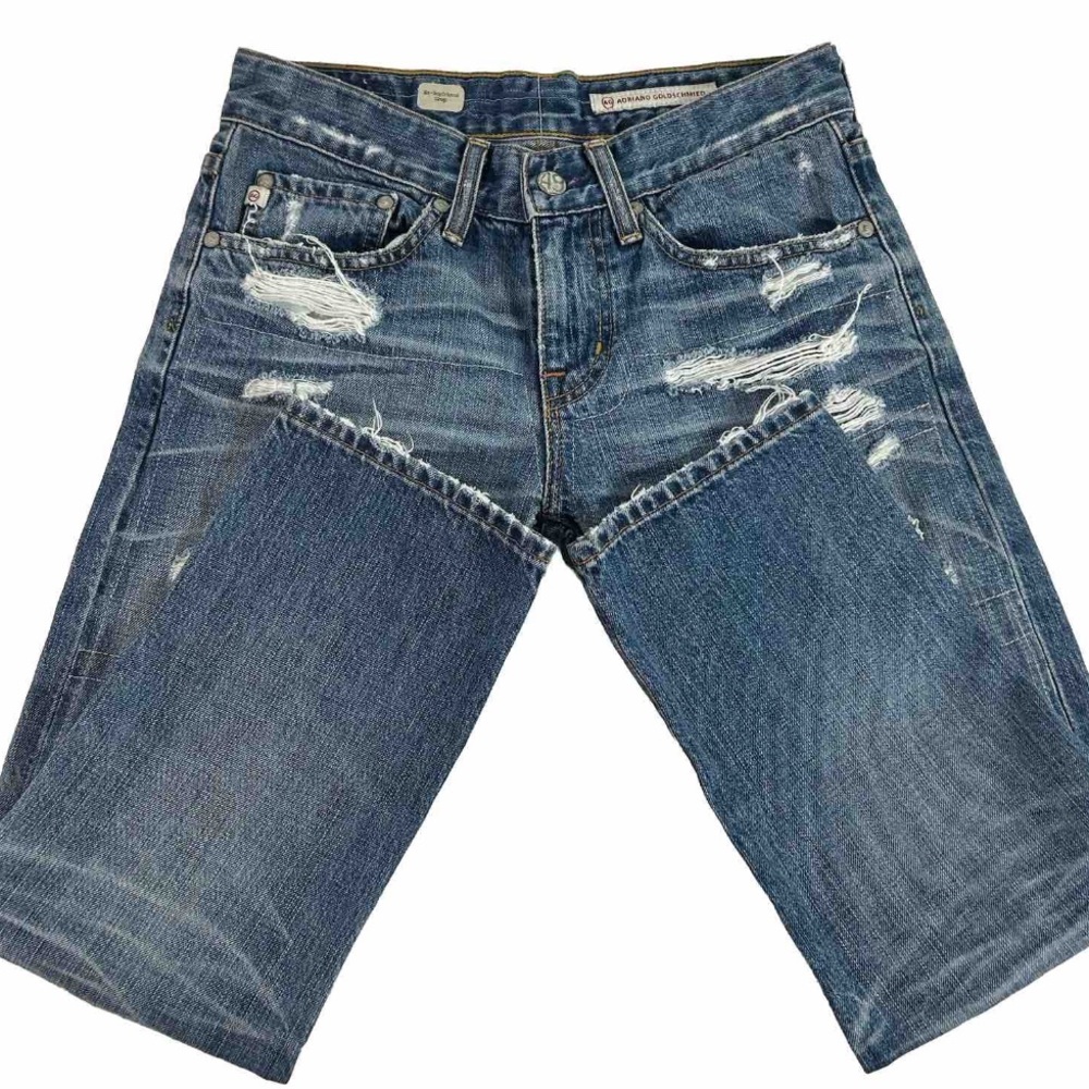 AG Adriano Goldschmied Ex Boyfriend Crop Distressed Jeans Women’s 24 R Mid Rise - Picture 12 of 12